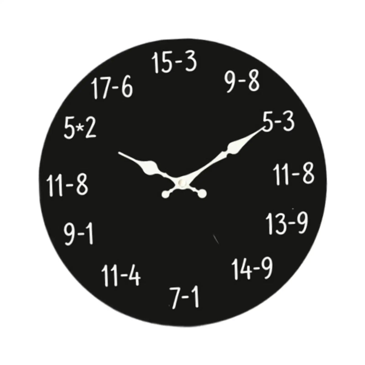horloge murale mathématiques équations aiguilles bois moderne opaque salon chambre