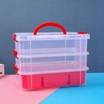 boîte rangement transparente moderne multicolore compartiments réutilisable plastique respectueux environnement poignées détachables