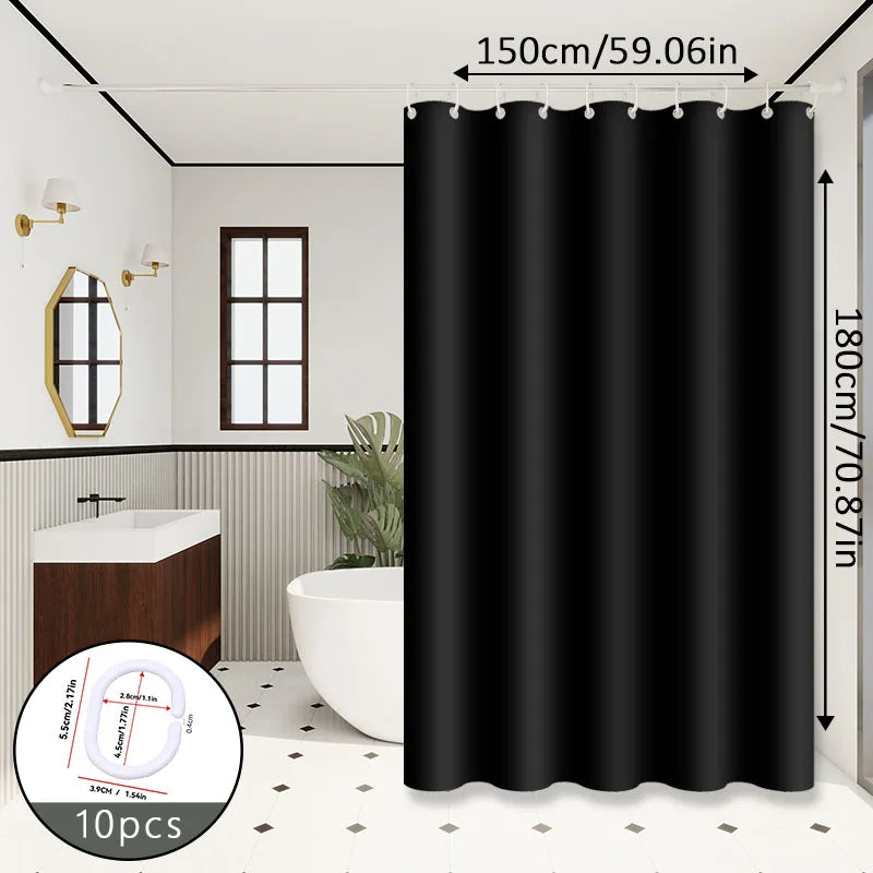 rideau douche noir moderne opacité uni respectueux environnement toilette appartement