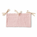 sac rangement lit bébé coton beige bleu rose simple rubans sécurité