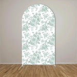 rideau arrière arc vert clair rayures florales moderne élégant mariage fiançailles baptême anniversaire noël