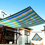 filet protection solaire vert bleu jaune moderne rayures opaques resistant uv