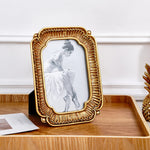 cadre photo or motif géométrique classique fixation photo dimensions 18.4cm 13.6cm