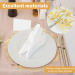 serviettes table modernes blanches dorées motif filetage pack 50pcs 33cm