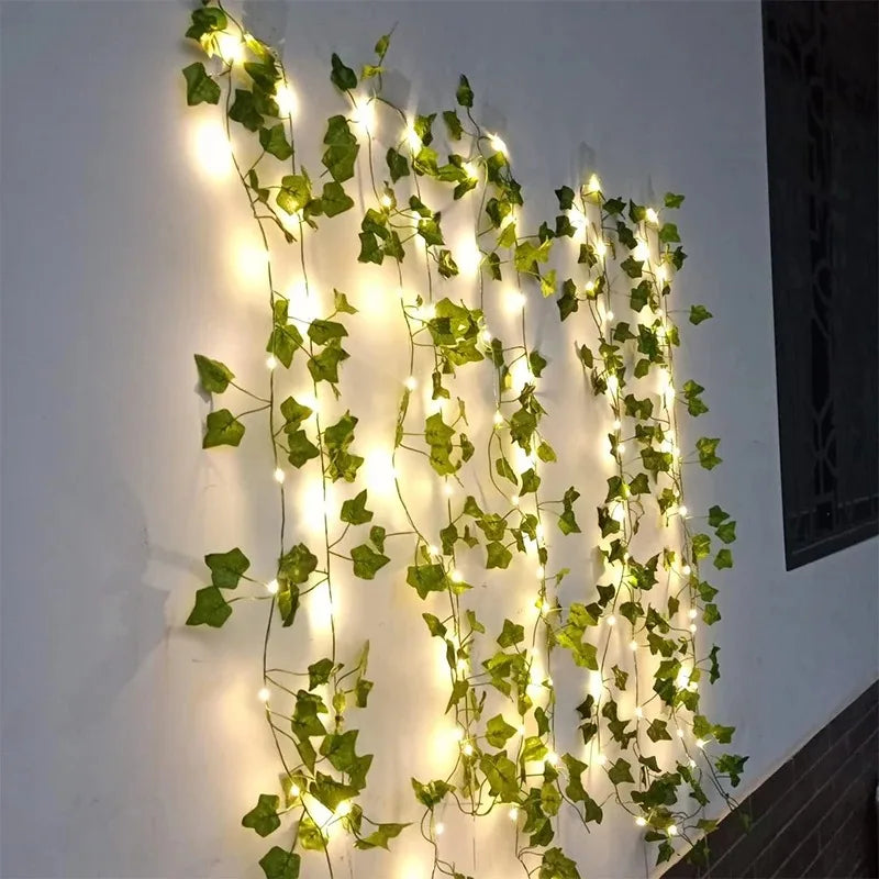 guirlande led lierre artificielle verte extérieure moderne décoration maison fêteSuspensionclair