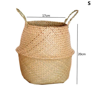 panier corde tressée beige naturel plantes fleurs décoration intérieure jardin rustique
