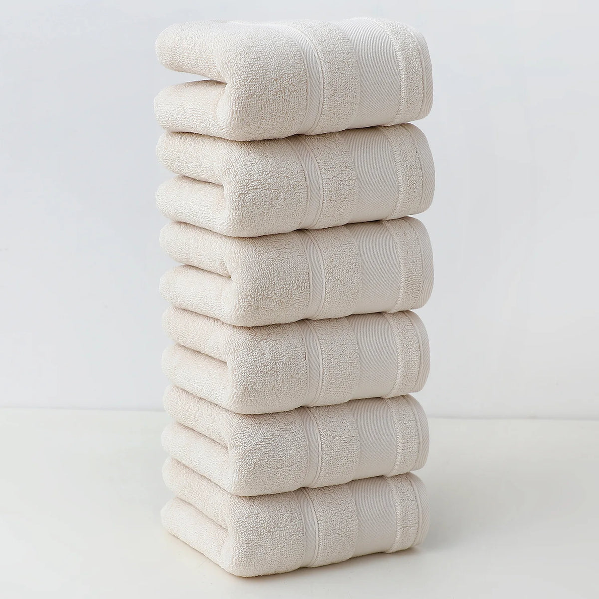 serviettes coton absorbantes 30x60cm noir blanc beige rose bleu unies modernes