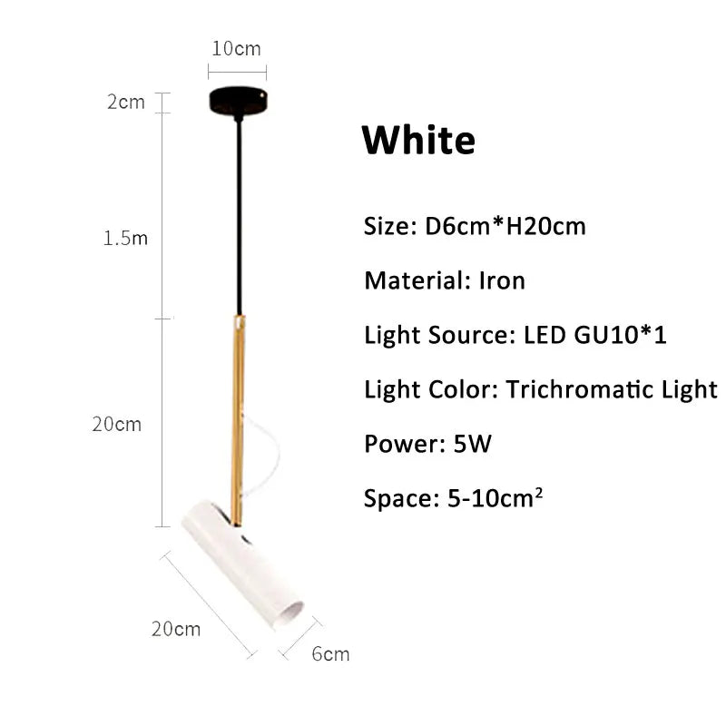 lampe suspendue moderne blanc noir or rond cylindrique câble salon chambre étude