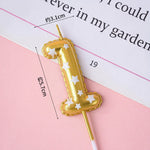 bougies chiffres or étoiles blanches anniversaire baby shower saint valentin festive modernes piquées fixations
