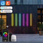 lampe murale led extérieure rgb linéaire étanche moderne jardin porche wifi couleur blanc