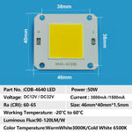 projecteur led 50w cob chip blanc orange bleu vert moderne