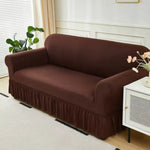housse canapé extensible anti poussière moderne salon trois places couleur marron noir