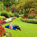 statuette lutin nain bleu vert réaliste comique jardin extérieur 12cm 15cm 18cm 24cm