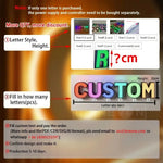 lettres lumineuses personnalisables 3D couleur rouge orange jaune vert bleu violet lettres relief opaques