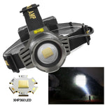 lampe frontale led rechargeable batterie 26650 ip68 étanche camping chasse pêche