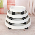 plateau roulettes moderne 19cm 26cm 32cm blanc gris marron plastique non enduit