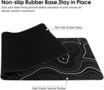 tapis souris noir blanc motif topographie anti dérapant lignes graphiques moderne gaming