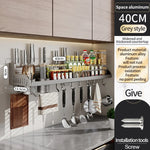 étagère cuisine multifonctionnelle argentée adhésive moderne couteaux cuillères bouteilles serviettes