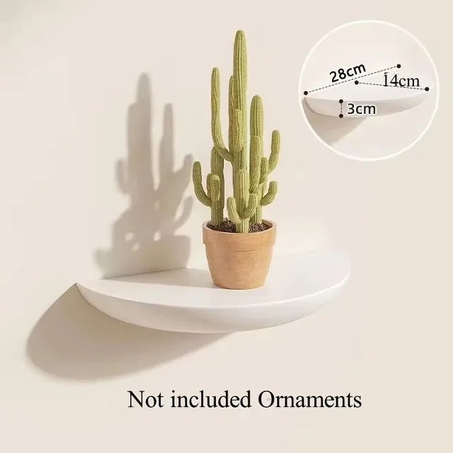 étagères murales modernes étagère bois marron rayures vase cactus bougie radio vintage plantes