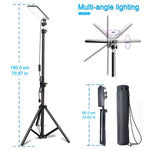 lampe led portable camping selfie moderne trepied noir sac transport adaptateur usb chargeur voiture