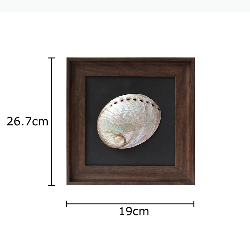 décoration murale coquilles naturelles classiques cadre brillant noir marron salon chambre affichage ornement traditionnel