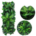 décoration murale plantes artificielles feuilles roses variées moderne intérieur vert rose jaune blanc rouge