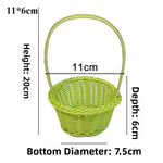 panier tressé rotin réutilisable couleur beige blanc vert rose traditionnel respectueux environnement poignée