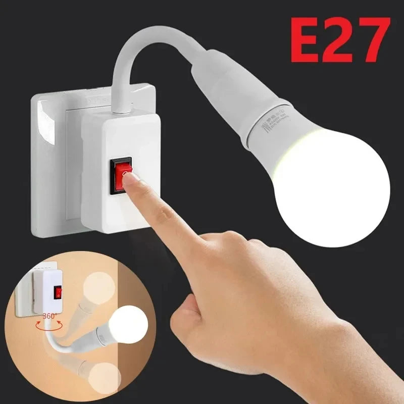 lampe led table blanc moderne interrupteur rotatif douille e27 prise eu