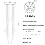 suspension lumineuse moderne cristal doré transparent gouttes verre led