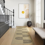 tapis sol antidérapant imperméable résistant saleté polyester PVC moderne minimaliste beige lignes noires