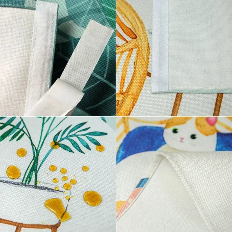 Rideau girafe pour rangement cuisine avec design animé