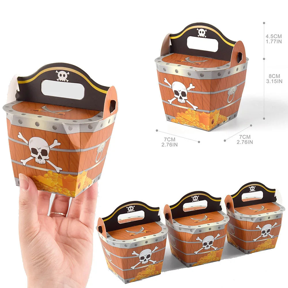 boîtes thème pirate carton pièces d'or fête anniversaire enfant décoration