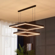 Suspension LED carrée moderne à intensité variable pour salon, salle à manger et chambre