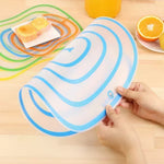 tapis cuisine flexible moderne bleu vert orange rayures concentriques respectueux environnement pratique