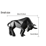 statue taureau résine noir rouge blanc contemporain minimaliste polygone géométrique adhesive decoration maison