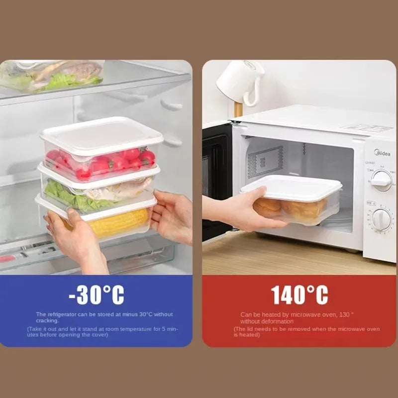 boîtes conservation alimentaires transparentes modernes réutilisables conteneurs rangement réfrigérateur congélation 1800ml 720ml