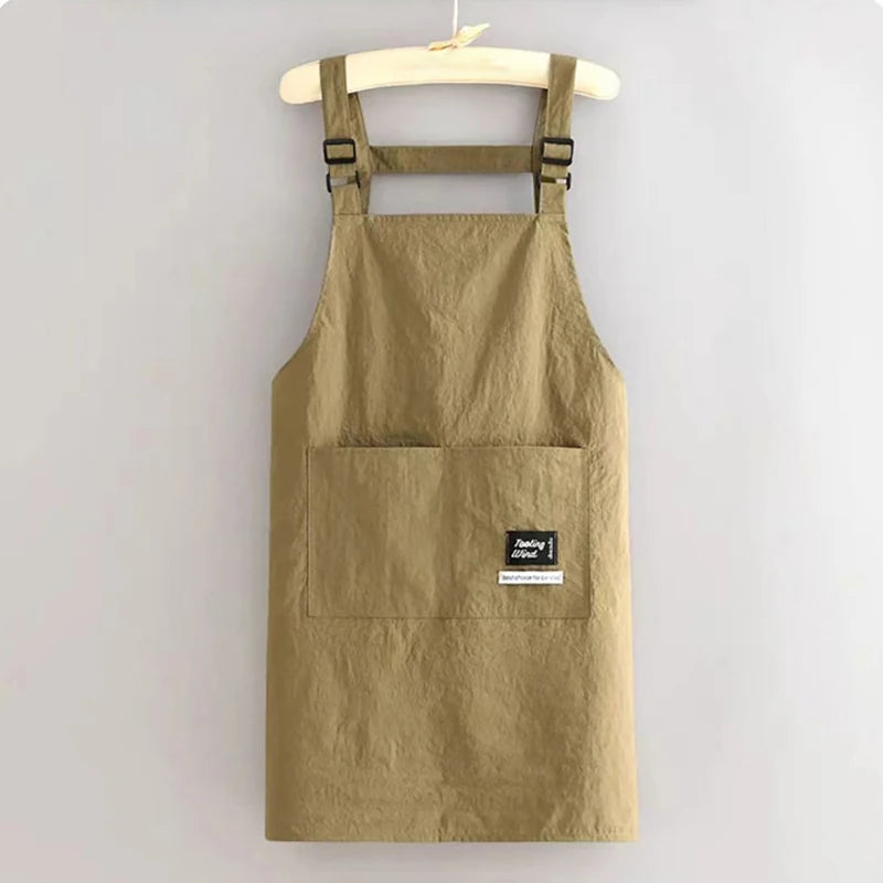 tablier cuisine marron vertolive rouge uni moderne fonctionnel boucles pocheavant étiquette logossering