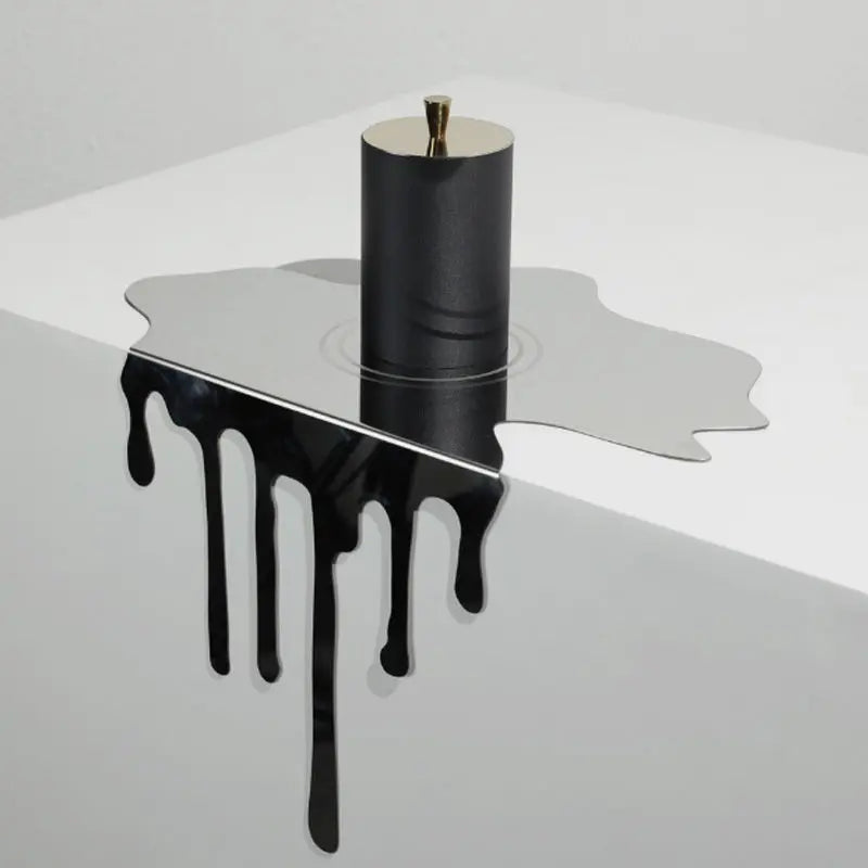 décoration murale moderne sculpture d'eau abstraite acier inoxydable forme organique surface miroir illusionnée