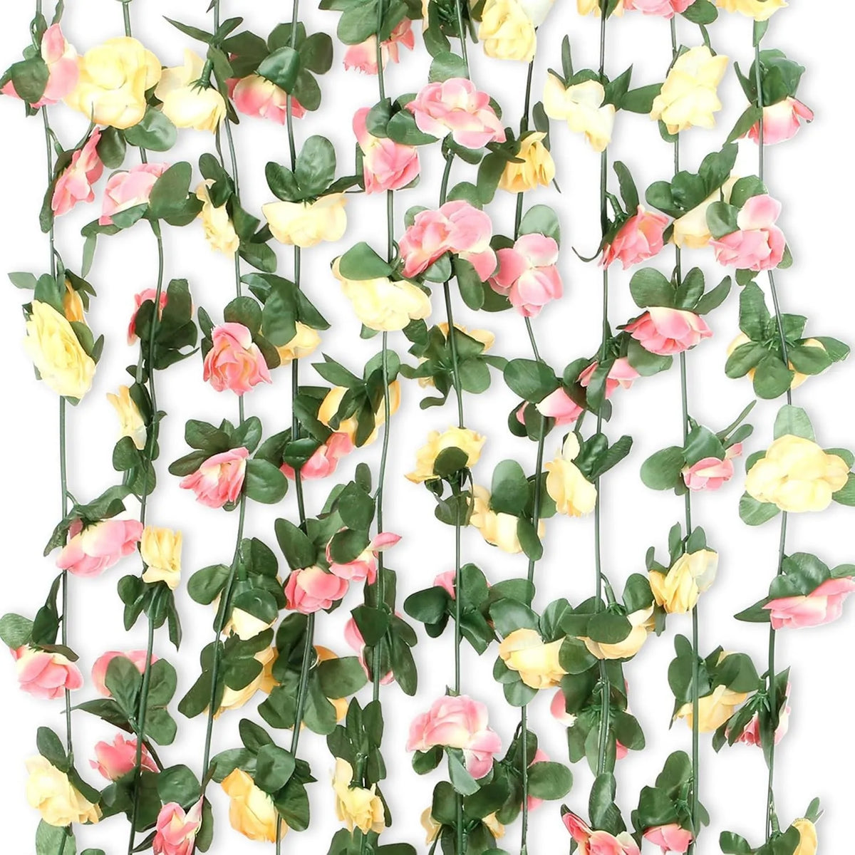 guirlande artificielle roses blanches vertes mariage décoration intérieure diy fleurs feuilles adhésif floral