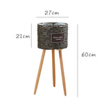 panier tressé pieds moderne rustique naturel bois clair plantation fleur décoration intérieure vintage autonome
