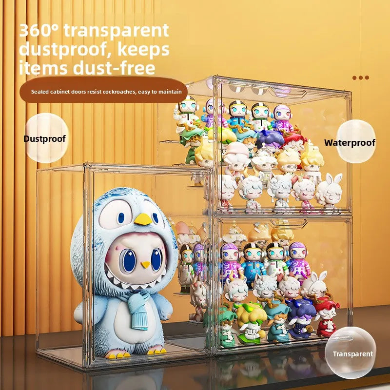 boîte rangement acrylique transparente organisateur figurines vitrine empilable maison moderne