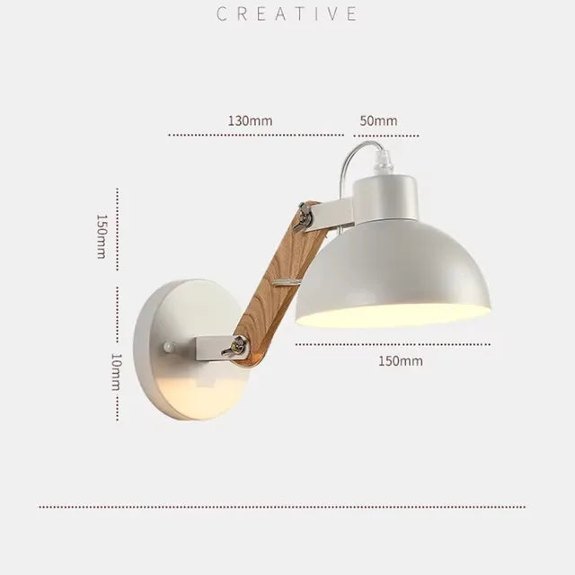 lampe murale moderne articulée métal blanc fixée mur sans ampoule entrée chambre coucher
