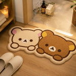 tapis décoration kawaii ours mignon pelucheux antidérapant intérieur maison salle bain chambre entrée