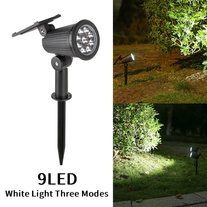 projecteurs led solaires réglables jardin extérieur moderne noir jaune violet vert