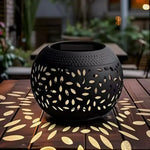 lampe solaire moderne blanche perforations circulaires rechargeable led adhésif tableextérieur