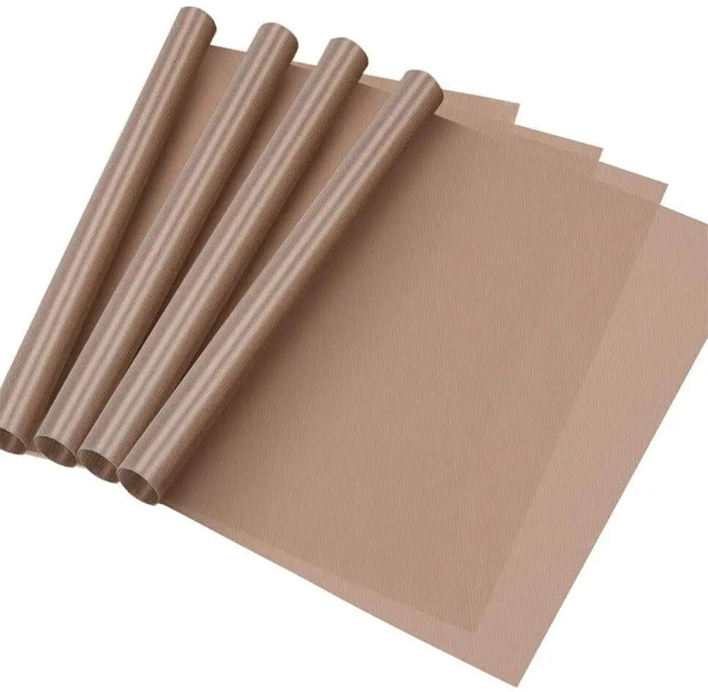 tapis cuisson réutilisable tissu fibre verre non stick 30x40cm beige marron utilitaire cuisine
