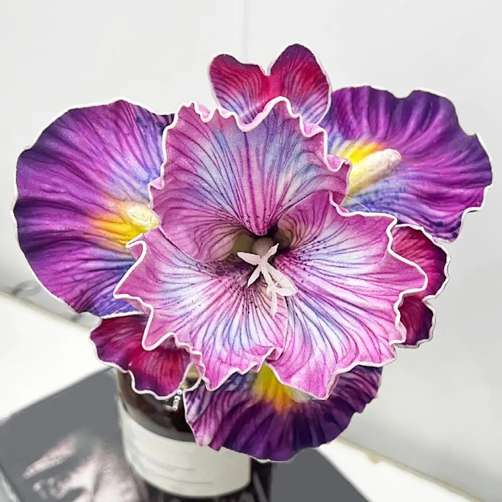 bouquet fleurs artificielles iris réalistes décoration intérieure mariage fête rose blanc violet bleu jaune