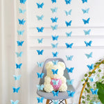 guirlande papillons 3d multicolore décoration anniversaire mariage baptême fêtes années