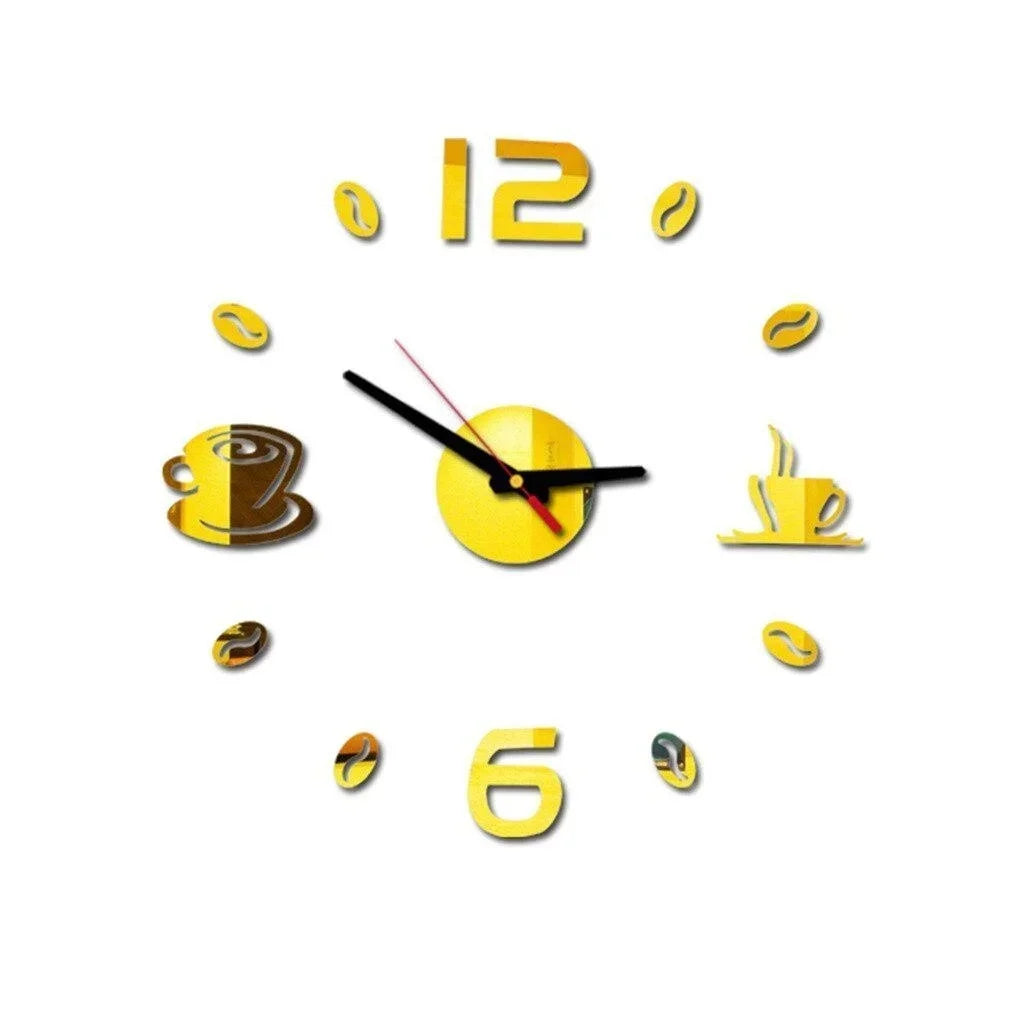 horloge murale moderne décoration horloge numérique rouge noir doré argent éléments détachables assemblage facile
