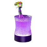 seau glace lumineux triangles relief moderne rouge vert bleu violet champagne élègant rechargeable